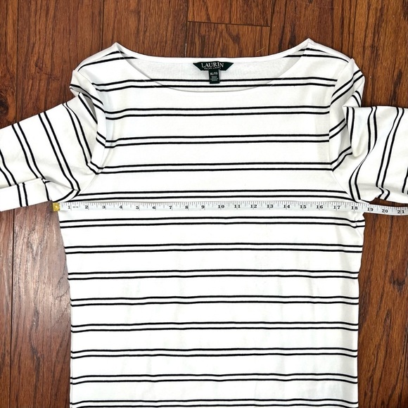 Lauren Ralph Lauren Boatneck Short Sleeve Stripe Cotton T-Shirt Size Extra Large - Picture 11 of 15